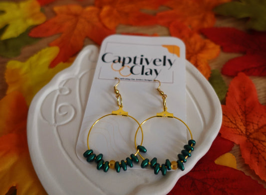 Beaded Mini Hoops - Turquoise