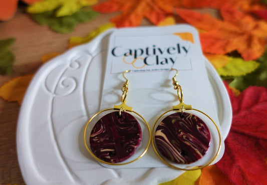 Burgundy Beauty - Mini Hoops