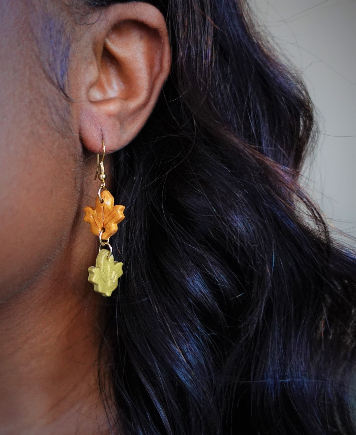 Fallen Leaves - Orange + Gold Dangles