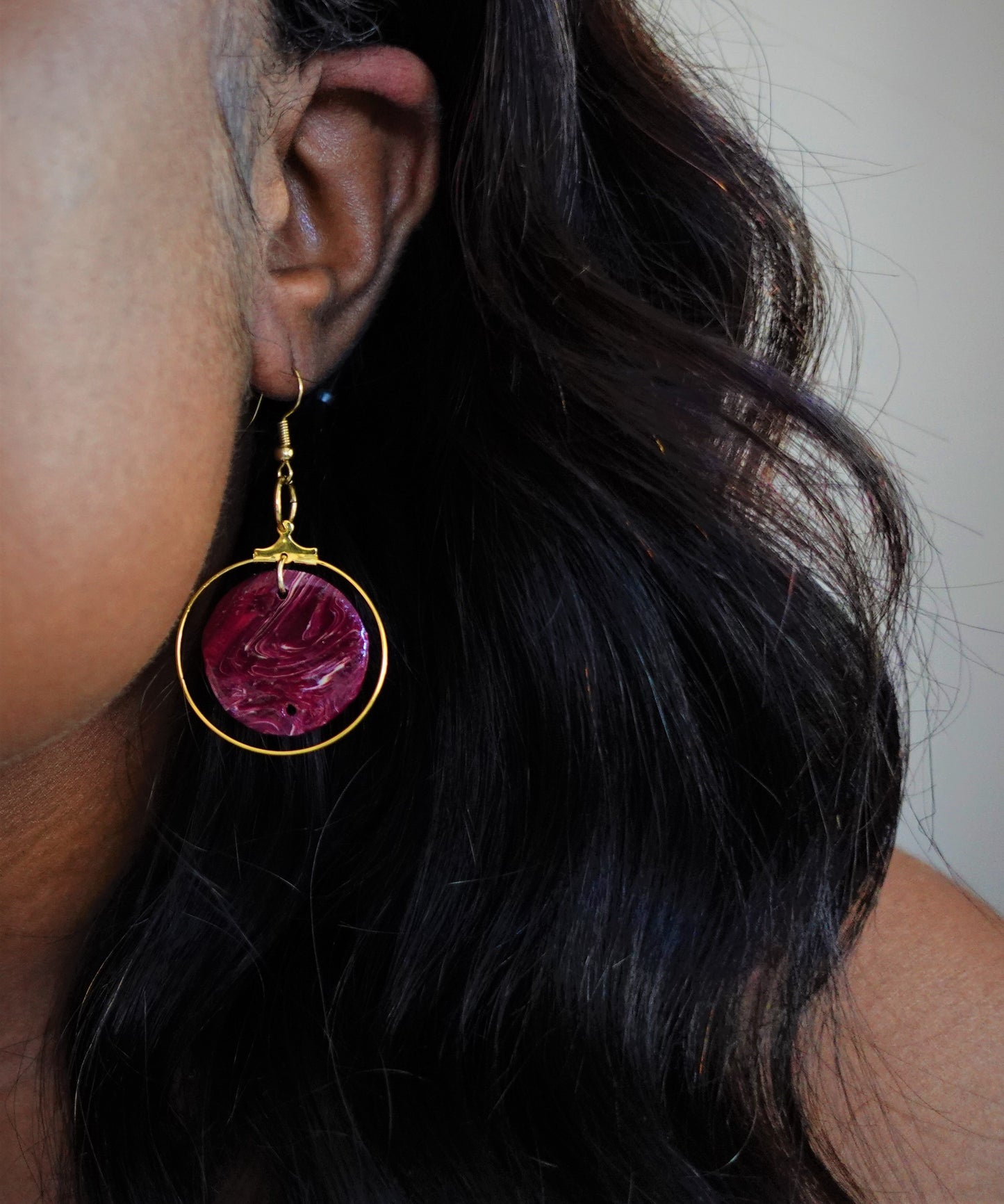 Burgundy Beauty - Mini Hoops